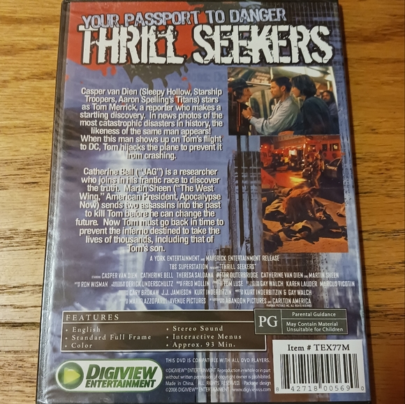 THRILL SEEKERS Your Passport to Danger on DVD Slim Case - Picture 2 of 2